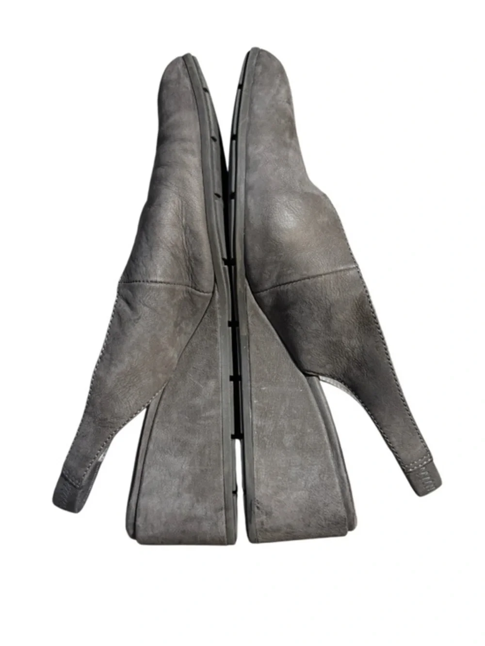 Eileen Fisher Taupe Grey‎ Suede Slingback Gatwick Wedges Size 7 Lagenlook Luxury